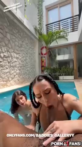 Auhneesh Nicole And Hooneyydeww Threesome Sex By The Pool Onlyfans Video